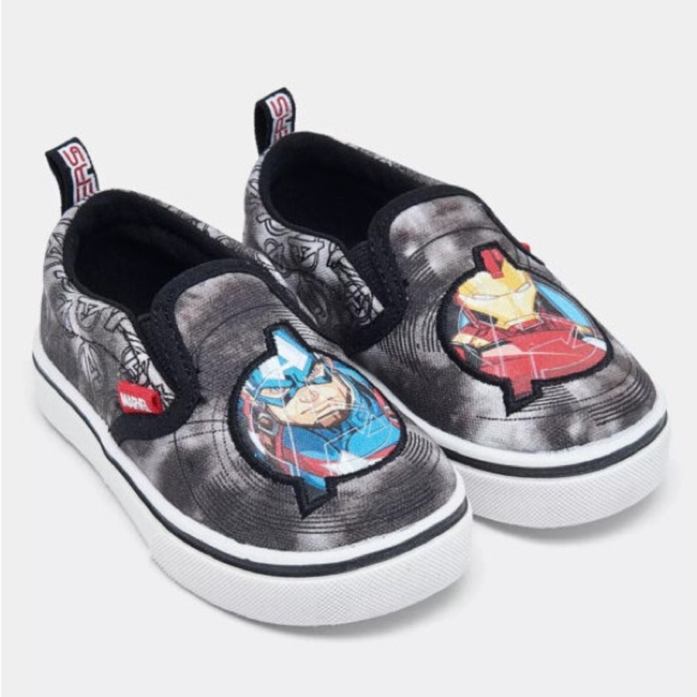 Marvel Avengers Toddler Boys Slip On Twin Gore Casual Sneakers.